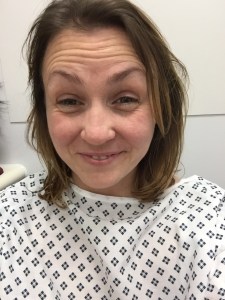 Jeans off, tablets taken...all set!